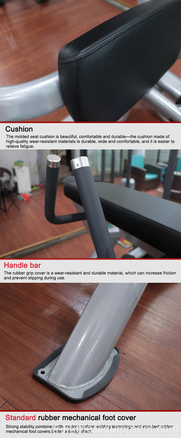Ticari lüks spor salonu fitness ekipmanları kapalı egzersiz diz çökmüş bacak kıvrımlı yüklü makine